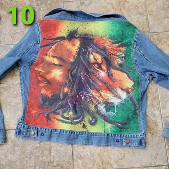 Bob Marley Lion of Judah denim jean jacket - Picture 1 of 1